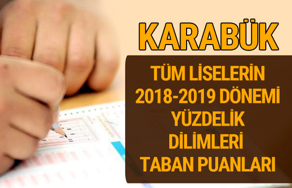 Karabük Lise taban puanları 2018 -2019 nitelikli okullar LGS yüzdelik dilimleri 