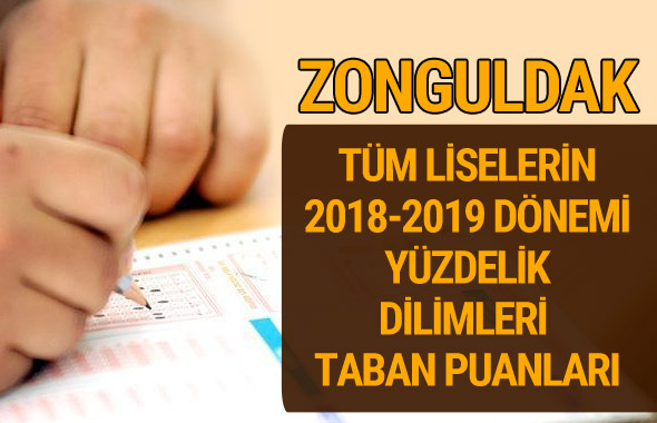 Zonguldak Lise taban puanları 2018 -2019 nitelikli okullar LGS yüzdelik dilimleri 