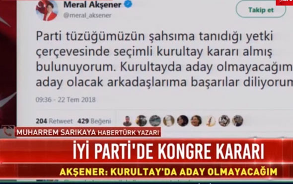 Akşener'den bomba açıklama: Aday olmayacağım