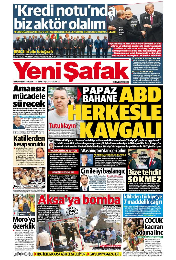 Gazete manşetleri 28 Temmuz 2018 Hürriyet - Posta - Sabah