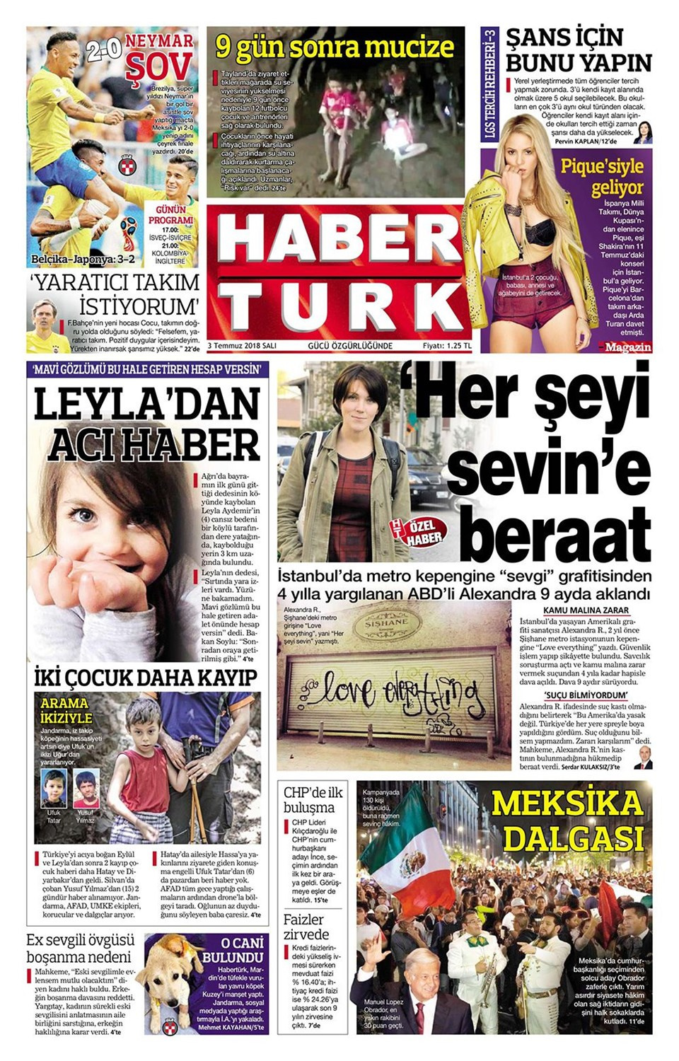 Gazete manşetleri 3 Temmuz 2018 Hürriyet - Sözcü - Habertürk