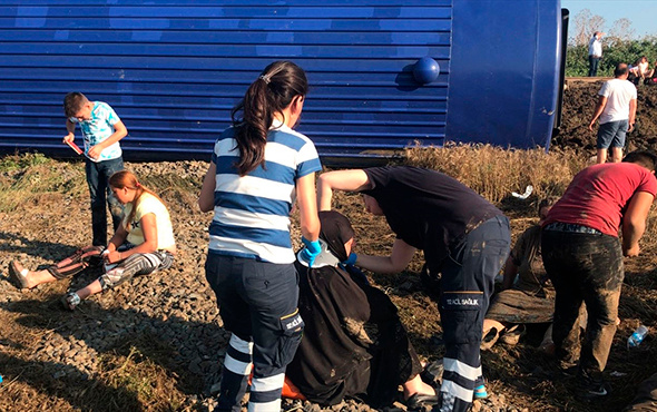 Tekirdağ Çorlu'da tren devrildi: İşte ilk fotoğraflar!