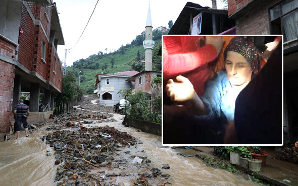 Rize de sele teslim! Yolar kapandı hamile kadın böyle kurtarıldı