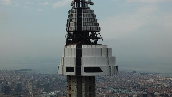 Çamlıca Televizyon Kulesi "giydirilmeye" başlandı  