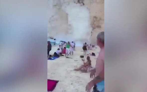 Yunanistan'ın Zakynthos Adası'nda bulunan Navagio plajı çöktü