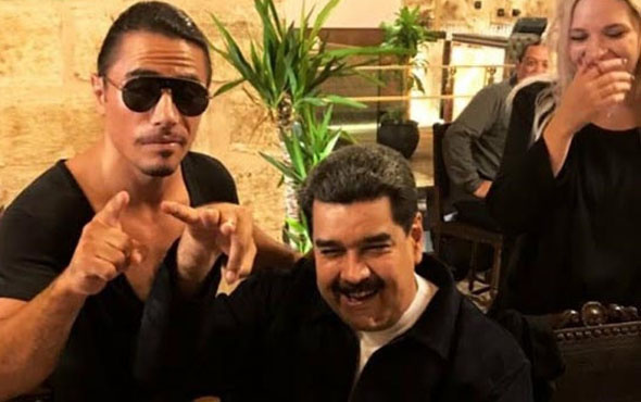 Maduro Nusret'te yemek yedi, ülkesi karıştı