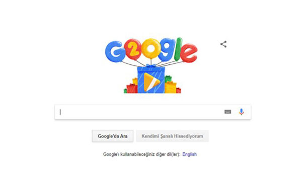 Google 20 yaşını Doodle ile kutluyor!