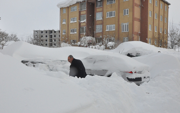 Bitlis'te evler arabalar kara gömüldü