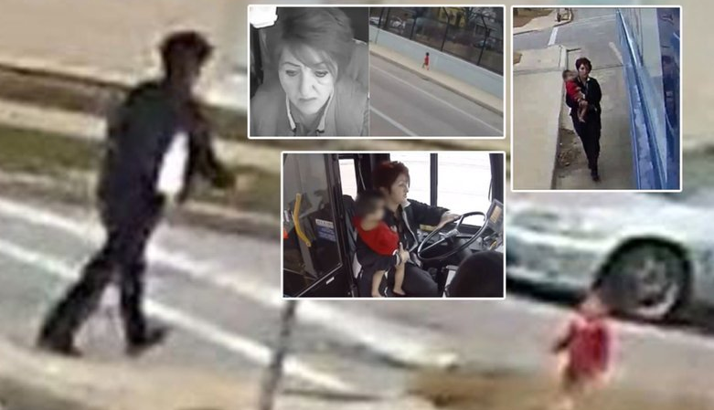 Kaybolan bebeğin imdadına kadın otobüs şoförü yetişti!