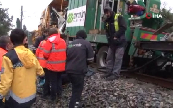 Florya'da deneme seferi yapan tren, başka bir trenle çarpıştı