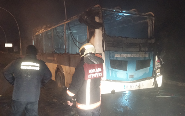 Hareket halindeki halk otobüs alev alev yandı!