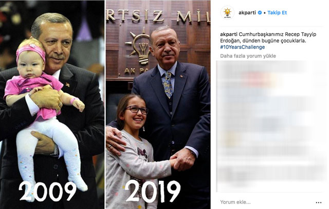 Cumhurbaşkanı Erdoğan da '10 years challange' akımına dahil oldu! 