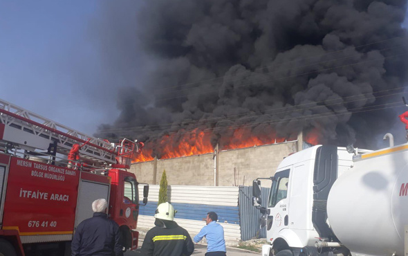 Mersin'de çakmak fabrikasında yangın