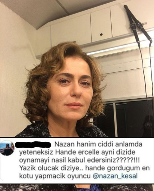 Halka dizisinin yıldızı Nazan Kesal'dan takipçisine Hande Erçel ayarı! 