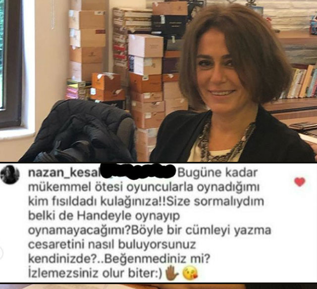 Halka dizisinin yıldızı Nazan Kesal'dan takipçisine Hande Erçel ayarı! 