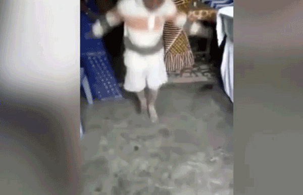 Kamera önünde yaptığı dansın sonu kötü bitti