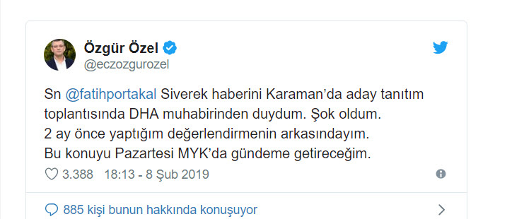 CHP'den Fatih Portakal'a cevap: Şoke oldum