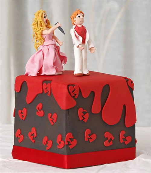 Düğün değil boşanma pastası