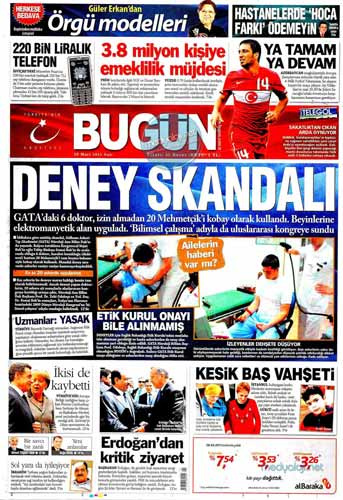 Bugünün bomba manşeti Bugün'den!