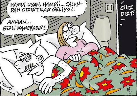 Kaset skandalı karikatürlerde