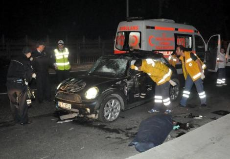 Şişli'de otomobil böyle takla attı!