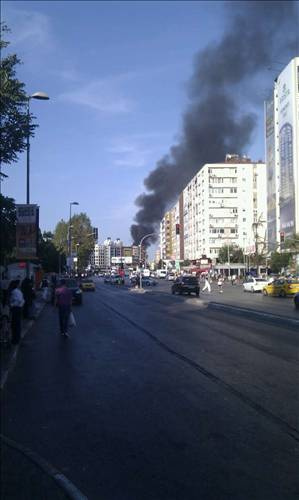 Mecidiyeköy'deki yangından kareler