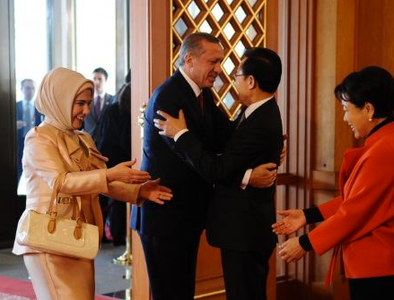 Erdoğan'a Mavi Köşk'te sıcak karşılama