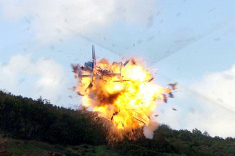 Kurtlar Vadisi'nde helikopter patlatıldı
