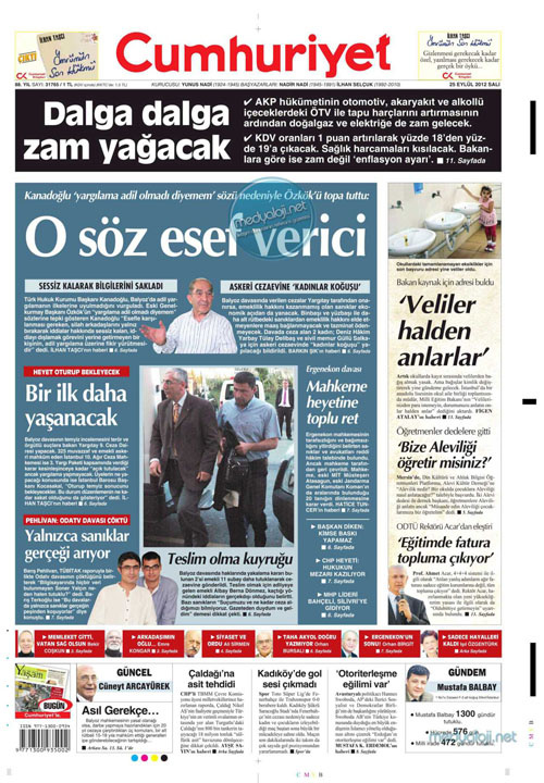 Günün manşetini Milliyet attı