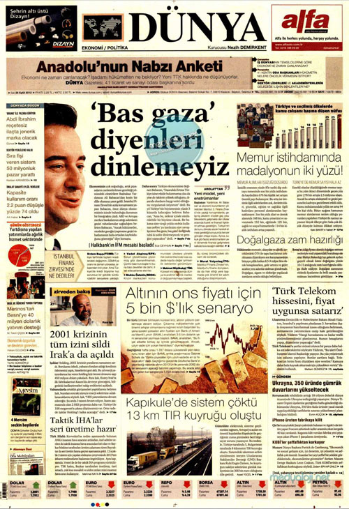 Günün manşetini Milliyet attı