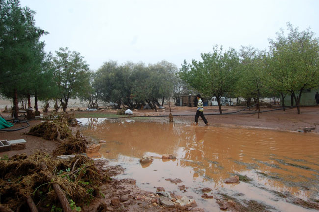 Harran'da sel yolları çökertti