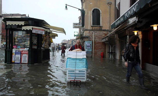 Venedik sular altında kaldı