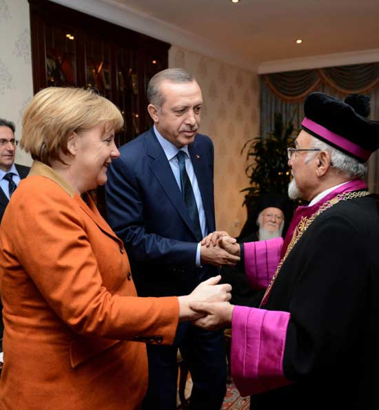 Merkel ve Erdoğan dini liderlerle görüştü