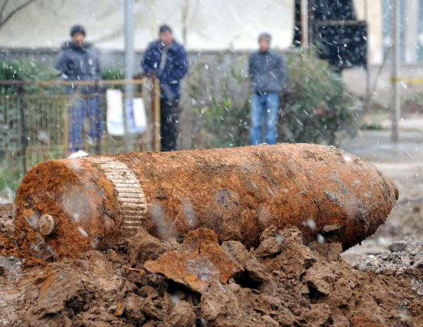 Şehrin göbeğinde 400 kg ağırlığında mermi bulundu