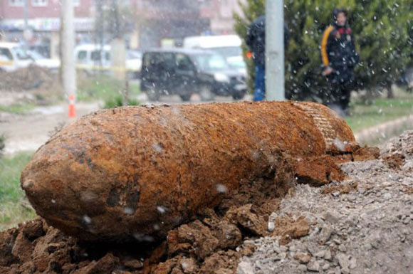 Şehrin göbeğinde 400 kg ağırlığında mermi bulundu