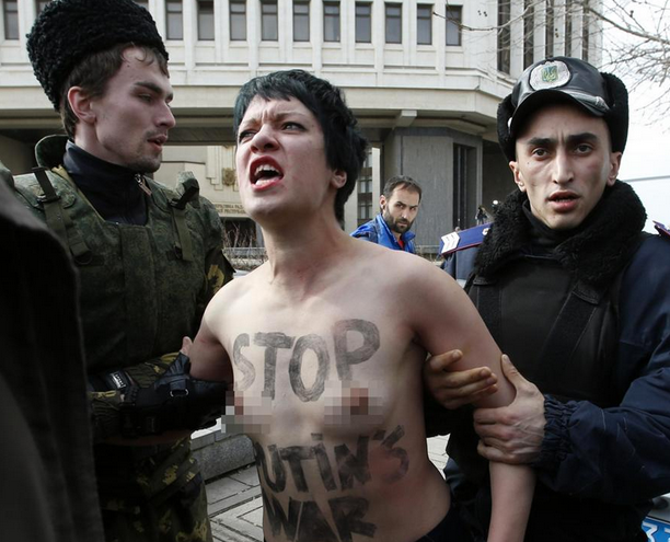 FEMEN'den Kırım'da Putin karşıtı eylem