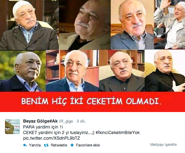 Gülen'in ceketi Twitter'da günün geyiği oldu...