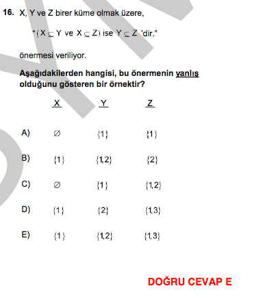 YGS 2014 Matematik sorular ve cevapları ÖSYM açıklama