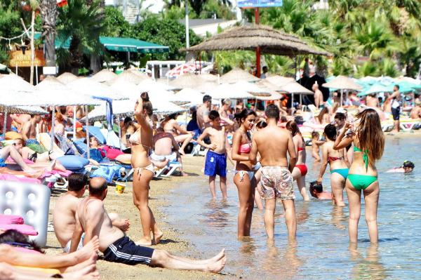 Bodrum plajları çok hareketli