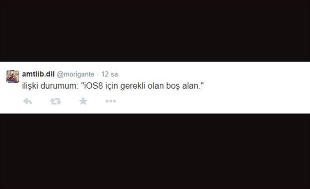 iOS 8,  5,7 GB boş alan isteyince..