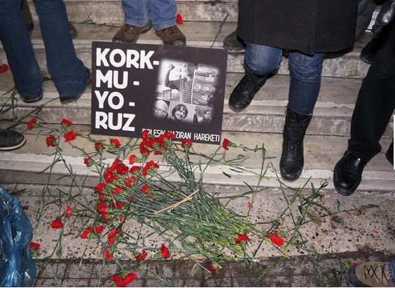 Taksim'de Hebdo saldırısı protesto edildi