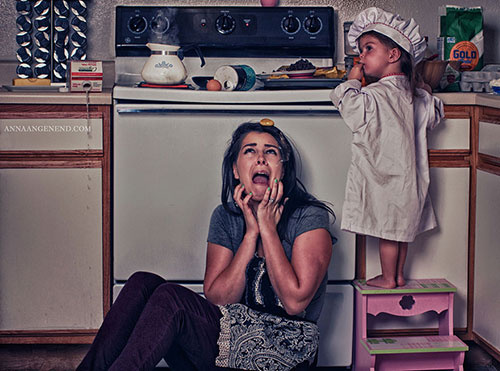 Anne olmanın zorluklarının kanıtı fotoğraflar