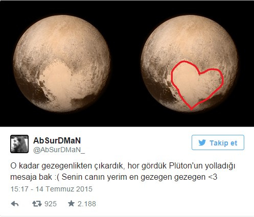 Twitter'da Plüton rüzgarı