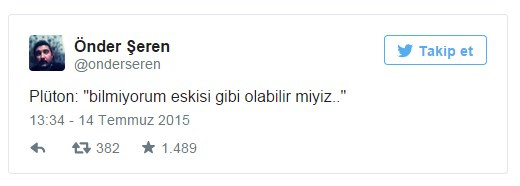 Twitter'da Plüton rüzgarı