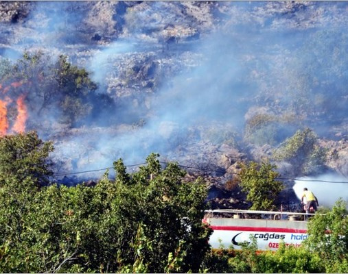 Bodrum'daki yangın villalara sıçradı