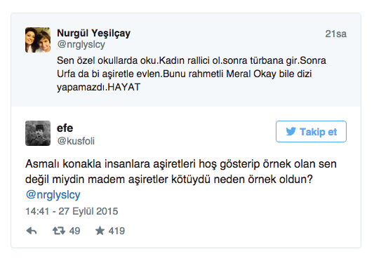 Nurgül Yeşilçay'ın Burcu Çetinkaya için attığı tweet olay oldu!