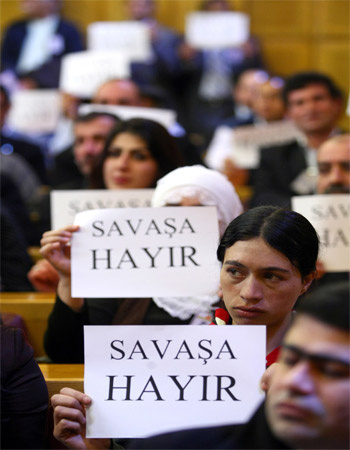 DTP'den 'savaşa hayır' yazısı