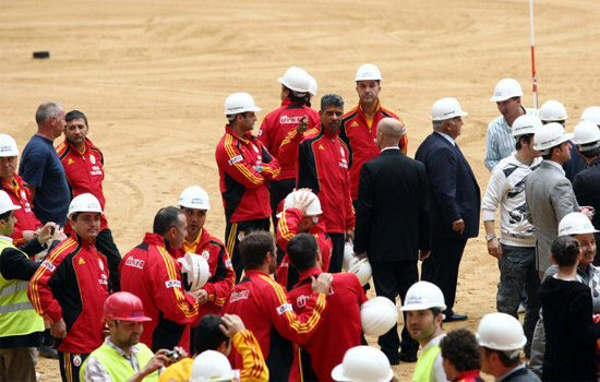 Galatasaraylı futbolcular stada hayran