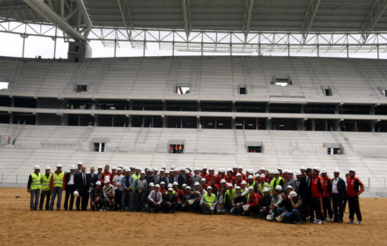 Galatasaraylı futbolcular stada hayran