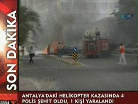 Antalyada helikopter düştü